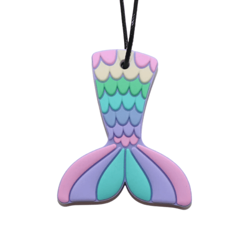 Chew Necklace - Mermaid Pendant Pastel