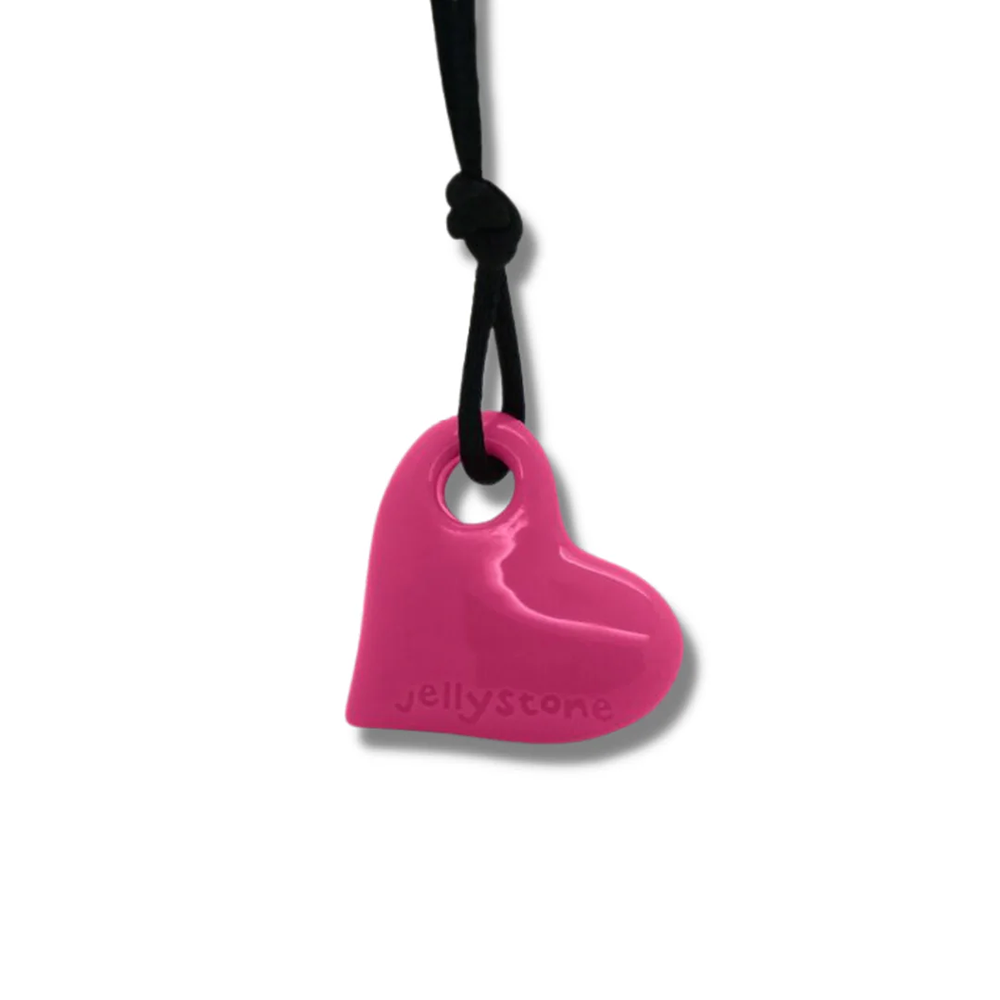 Chew Necklace - Heart Pendant Pink - Firm