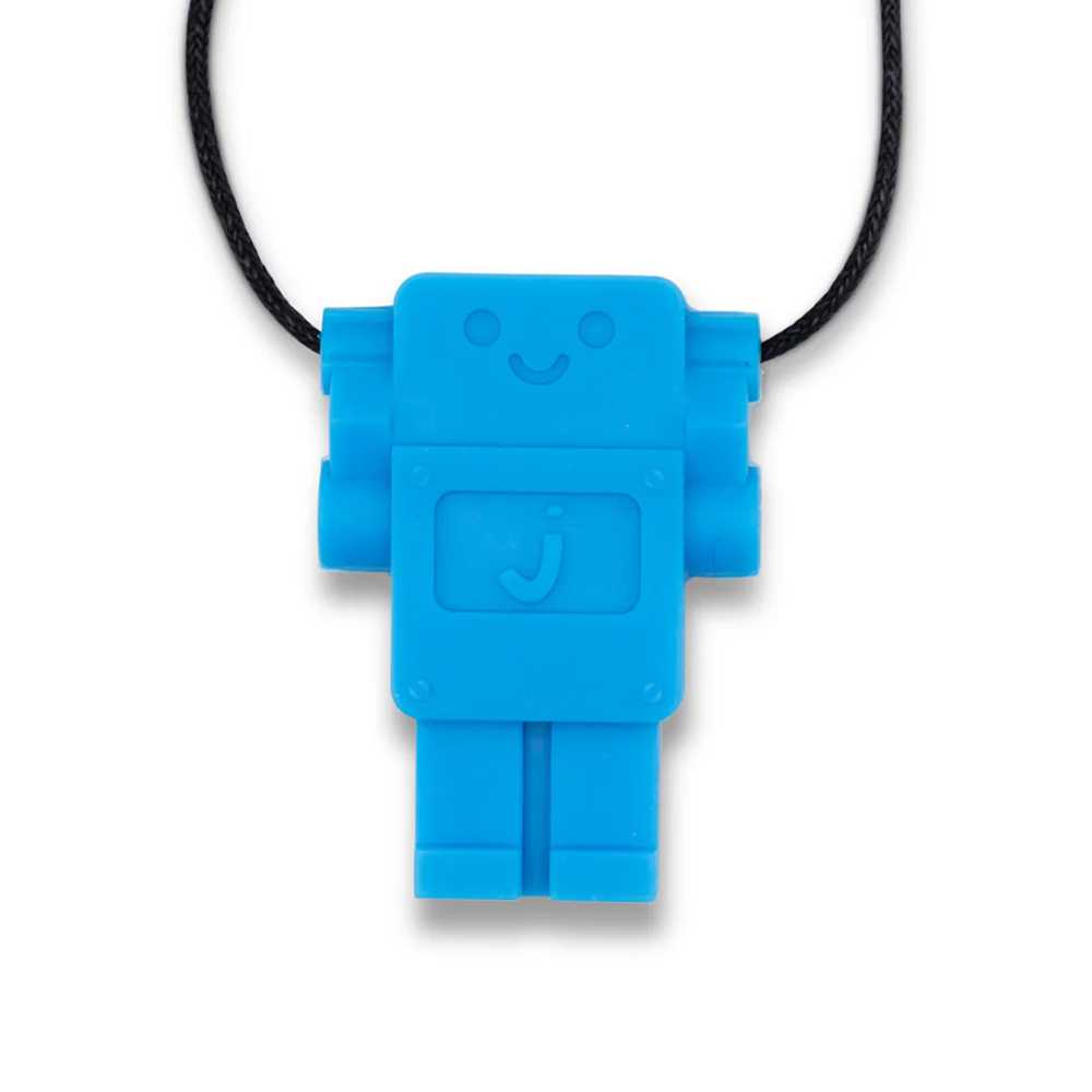 Chew Necklace - Robot Pendant Blue - Medium