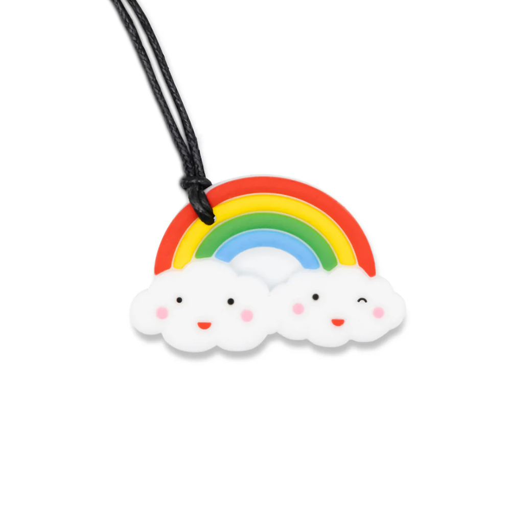 Chew Necklace - Rainbow Pendant Rainbow Bright - Soft